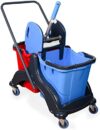 Hypafol Putzwagen Reinigungswagen | 2x25l Eimer mit Trennwand | Kunststoff Wischeimer mit Presse | für Gebäudereinigung, Hotelservice, Gastronomie, Großküche, Büroreinigung oder Arztpraxis