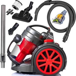 LEHMANN LHOCV-7018 Zyklon Staubsauger beutellos | Bodenstaubsauger mit Zyklontechnologie | Zylinder-Staubsauger mit Düsensatz | Hochleistungskraft 4000 Watt, HEPA-Filter, 1,8 L
