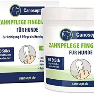 Canosept Zahnpflege Finger-Pads für Hunde 50 Stück – Zahnpflege Hund – Fingerlinge Hunde Zahnpflege – Zahnsteinentferner Hund – Hundezahnbürste Fingerling Mundgeruch Hund – Zahnreinigung Hund