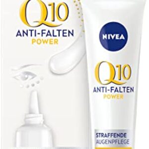 NIVEA Q10 Anti-Falten Power Straffende Augenpflege (15 ml), Augencreme gegen dunkle Augenringe, Feuchtigkeitscreme mit Q10 und Kreatin für die empfindliche Augenpartie