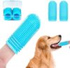 Hundezahnbürste Silikon Zahnbürste 2 Stück Fingerlinge Zahnpflege, mit Aufbewahrungsbox,Fingerzahnbürste Hundezahnbürste für Kleine,Mittlere und GroßE Hunde(Blau)