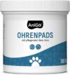 AniGo Ohren Reinigungspads für Hunde & Katzen 100 Stück – Besonders weiche & milde Reinigungstücher für die Ohrenhygiene, sanfter Ohrenreiniger zur Pflege & Reinigung