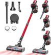VEGREM Akku Staubsauger 25Kpa, Staubsauger Kabellos 160W mit 2 Saugmodi, LED-Leuchten, Cordless Vacuum Cleaner mit Leistungsanzeige, bis zu 40 Minuten Laufzeit