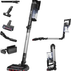 Shark Stratos kabelloser Akku-Staubsauger, PowerFins Plus, 120 Min Laufzeit, Anti-Hair-Wrap- & CleanSense IQ-Staubsauger kabellos, Haustier-, Multi-Oberflächen-Aufsätzen, Anthrazit/Silber, IZ420EUT