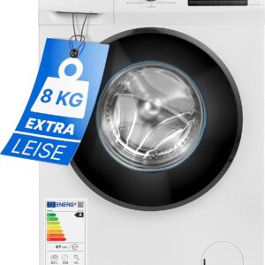 Bomann® Waschmaschine 8kg | max. 1400 U/min | 10 Jahre Motor-Garantie | robuster, leiser & langlebiger Invertermotor | 15 Waschprogramme | LED-Display | Washing Machine mit Dampffunktion | WA 7185