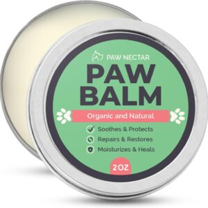 Paw Nectar Pfotenbalsam – heilt, regeneriert & stärkt trockene, rissige & beschädigte Pfoten – 100% organische & natürliche Cremebutter, Wachs, Feuchtigkeitspflege & Hundepfoten Schutz – 2 Oz