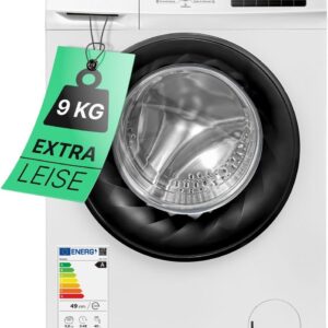 Bomann® Waschmaschine 9kg | max. 1400 U/min | 10 Jahre Motor-Garantie | effizienter, leiser & langlebiger Invertermotor | 15 Programme | Endzeitvorwahl | LED-Display | Washing Machine WA 7195