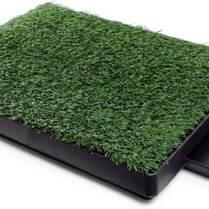Fudajo Welpen Hundetoilette mit Gras 63x51cm – Hundeklo mit Kunstrasen als Trainingsunterlage für Welpen und Hunde