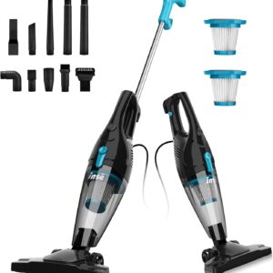 INSE Staubsauger, 16Kpa stark Saugkraft 2in1 Stielstaubsauger & Handstaubsauger mit Kabel, Beutelloser mit HEPA-Filter für Harte Böden Teppich Auto, klein leicht leiser Vacuum Cleaner R3S