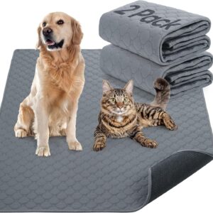 Wiederverwendbare Hundetrainingspads, 2 Stück, waschbare Welpen-Trainingspads, super saugfähig, wasserdicht, Urinierunterlagen für Hunde, Auto, Reisen