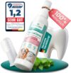 Power Pets – Dentalspray LEBERWURST + GRATIS Fingerzahnbürste 130ml [ Hunde & Katzen ] -100% natürliche Maulhygiene – Schluss mit Zahnbelag | Zahnsteinentferner, Zahnreinigungsspray