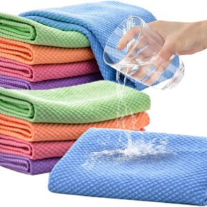 Glaswischlappen – Schrubben Wischlappen, saugfähig, wiederverwendbar, Glaswischtuch, Haushaltsreinigung für Glas, Spiegel, Fenster, Armaturen