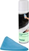 Hama Bildschirmreiniger, Foam Cleaner und Reinigungstuch, 400ml (Bildschirmreiniger für TV, Handy, Tablet, Monitor, LED, OLED, Kunststoff, Glas, Metall, entfernt Fingerabdrücke, Staub, Schmutz, Fett)