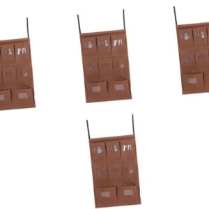 Mobestech 4Pcs Aufbewahrungstasche aus Leinen Putzwagen Zubehör Putzwagen Organizer strapazierfähige Reinigungsbeutel Taschenorganisator Zubehör für Mehrzweckwagen Oxford-Stoff Coffee