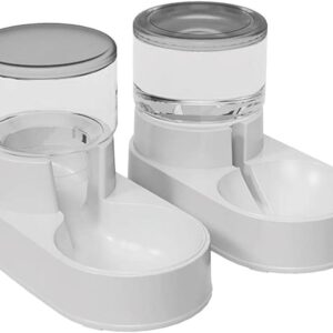 Katzen-Futterspender und -tränke mit großem Fassungsvermögen, hält dem täglichen Gebrauch stand und ist leicht zu reinigen, was langfristige Leistung und Hygiene für Ihren pelzigen Freund macht (grau)