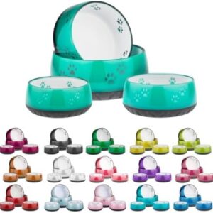 EHASO Hundenapf mit Pfötchen – Futter- und Trinknapf für kleine und große Hunde, unifarben (Mint, 500ml)