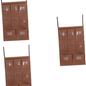 SOLUSTRE 3St Aufbewahrungstasche aus Leinen Putzwagen Zubehör Putzwagen Organizer multifunktionale Putzwagen Reinigungsbeutel Reisetasche für schmutzige Wäsche Bürowagen Oxford-Stoff Coffee