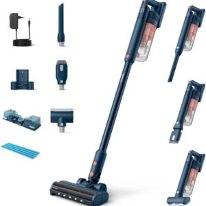 Philips kabelloser Staubsauger der Serie 5000 für Haustiere, leistungsstarke Saugleistung auf Hartböden und Teppichen, Düse mit LED-Licht, Haustierdüse, Aqua-Modul, Austauschbarer Akku (XC5142/01)