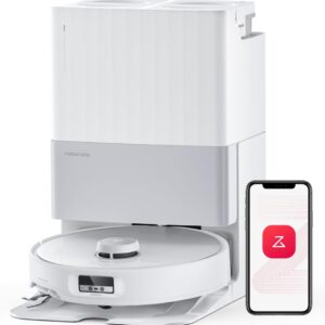 roborock Qrevo Edge Saugroboter mit Wischfunktion, Dual Anti-Tangle-System, AdaptiLift™ Chassis, 18.500Pa, FlexiArm Design™ Kantenreinigung, Hebarem Wischmopp, 75℃ Heißwasser-Moppwäsche, „Hello Rocky“