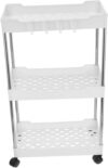 Garneck Putzwagen Reinigungswagen Rollwagen Schmal 3 Lagiger Rollender Aufbewahrungswagen Für Badezimmer Und Küche Platzsparendes Regal Auf Rollen Mobiles Trolley Regal Ideal Für Kleine Räume