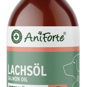 AniForte Lachsöl für Katzen & Hunde 100ml – Natur Fischöl aus Norwegen, reich an Omega 3, frisch abgefüllt in Deutschland, Ergänzungsmittel für Katzen ohne Zusätze, einfache Tropfdosierung