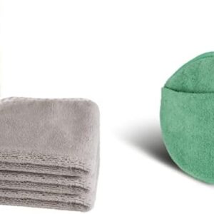 SONAX MicrofaserTuch Soft Touch (3 Stück) 04510000 Weiß & MicrofaserPflegePad (1 Stück) für gleichmäßiges Auftragen von Kunststoffpflegemitteln im Innenraum und EIN gründliches Ergebnis 04172000