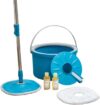 LIVINGTON Clean Water Spin Mop – Wischmop Set mit Zwei-Kammer-Filtersystem – trennt Schmutzwasser von Frischwasser – Bodenwischer für jeden Boden – mit Neuer 135cm Langer Stange – Auswringfunktion