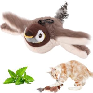 GMTEO Interaktives Katzenspielzeug Selbstbeschäftigung, Katzenspielzeug Vogel Spielzeug Katze, Elektrisches Vogelspielzeug für Katzen, Interactive Cat Toy, Flapping Bird Cat Toy (Spatz)