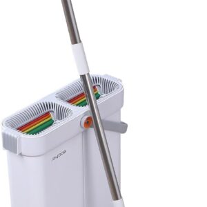 JOYBOS Flacher Wischmopp aus Mikrofaser und Abtropfschale