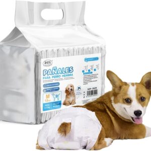 SMELL & SMILE Einweg-Windeln für Hunde, Hunde, Weiblich, Gesundheitswindel für Hunde, Haustiere, Hygiene-Höschen, weich, saugfähig, Größe M