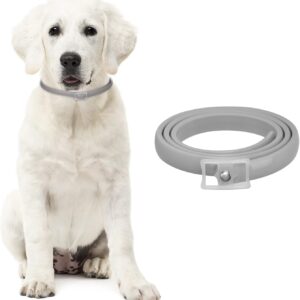 DEWEL 63.5cm Zeckenhalsband für hunde und Katze, Floh Zecken Kragen Floh-und Zecken Prävention Halsbänder, Verstellbar Wasserdicht Hund Flohhalsband