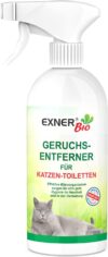 Exner Bio Geruchsentferner für Katzentoiletten – Mit Mikroorganismen gegen Flecken und Gerüche bei Katzenurin, 100% natürlich & schonend – 500 ml Sprühflasche