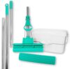 ABACUS® Wischmop Set, Wischmopp extrem saugstark + Ersatzschwamm + 2X Verlängerungsstiel + Eimer, Bodenwischer, Wischer, Mopp, Bodenreiniger, Bodenmop, Doppelwringer – Green Mop® Set 30 cm (7809.3)
