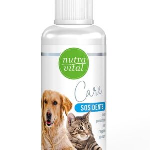 NUTRAVITAL Probiotisches Zahnspray für Hunde und Katzen – doppelte Wirkung: gegen Zahnstein & schlechten Atem – Zahnpasta für Tiere – 100 % natürlicher Ursprung – Hygiene und Mundgesundheit – 100 ml