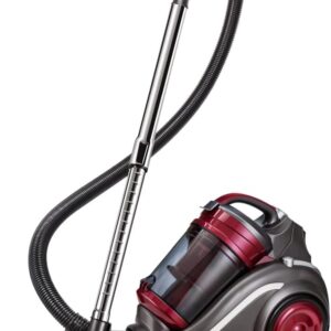 OZEANOS Staubsauger ohne Beutel, Zylinder-Staubsauger, Leistungsstark, Kompakt und Leicht, für Hartböden und Teppich, Stromsparend, HEPA-Filter, 4L Staubbehälter, 700W, schwarz/rot/anthrazit