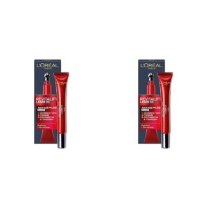 L’Oréal Paris Augenpflege, Revitalift Laser X3, Anti-Aging Augencreme mit 3-fach Wirkung, Hyaluronsäure, 15 ml (Packung mit 2)