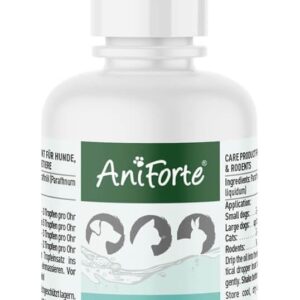 AniForte Ohrmilbenöl für Hunde, Katzen, Nagetiere, Haustiere 20ml – Sanfte Pflege bei Ohrmilben, Ohrentropfen Milben, Juckreiz im Ohr, Ausfluss