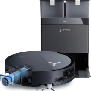 ECOVACS DEEBOT X8 OMNI Saugroboter mit Wischfunktion, 18.000 Pa, OZMO ROLLER Wischwalze mit kontinuierlicher Frischwasser-Selbstreinigung, Moppwäsche mit 75°C heißem Wasser, Heißlufttrocknung, Schwarz