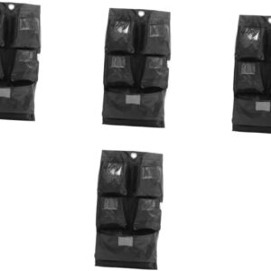 JECOMPRIS 4 Stück Aufbewahrungstasche reinigungswagen reinigungstasche Organisator Tasche Putzwagen Reinigungskarre Gorillawagen Messingbeutel Servicewagen fahrbarer Wagen Oxford-Stoff Black