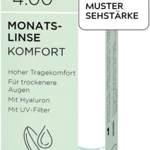 MAGNIVISION Monatslinse Komfort, weiche Kontaktlinsen für -2,00 dpt., Kontaktlinse mit Hyaluron und UV-Filter für empfindliche Augen, ohne Konservierungsstoffe
