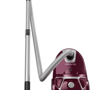 Rowenta Compact Power Staubsauger mit Beutel, 750 Watt, 3 Liter Staubbeutel, 2-in-1-Fugendüse, Home & Car-Set, für alle Bodenarten, kompaktes Design, Bodenstaubsauger, dunkelrot /silber, RO3969EA