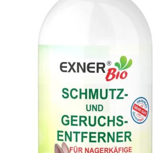 Exner Bio Geruchs- & Schmutzentferner für Nagerkäfige – Mit Mikroorganismen gegen KOT, Urin und Haustiergerüche 100% natürlich & schonend – 500 ml Sprühflasche