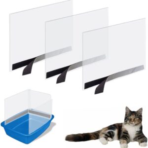 3PCS Katzentoilette, Pee Shields, hohe Seite, Oben offen, Katzentoilette, hält Streu in der Pfanne (Katzentoilette Nicht im Lieferumfang enthalten)