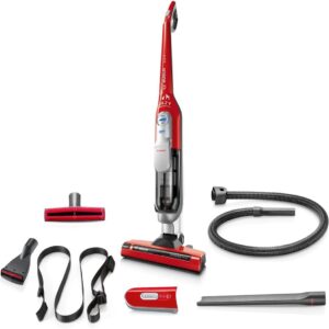 Bosch Akku-Staubsauger Athlet Zoo’o BCH6ZOOO, Tierhaar-Staubsauger, beutellos, ideal für Tierhaare, hohe Saugleistung, freistehend, Lange Laufzeit, Fugendüse, alle Bodenarten, rot
