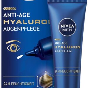NIVEA MEN Anti-Age Hyaluron Augenpflege, straffende Augencreme gegen Falten und Augenringe, feuchtigkeitsspendende Augenpflege mit Hyaluron (15 ml)