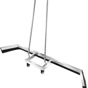 Sport Tennisplatz Abzieher, 132cm Wasserschieber-Reinigungswagen mit Rädern, Kommerzieller Bodenwasserentferner, Tennisplatz-Abzieher aus Edelstahl für Parkplätze/Basketballplätze