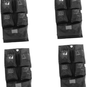 BUGUUYO 4 Stück Aufbewahrungstasche Fahrbarer Wagen Reinigungswagen Messingbeutel Servicewagen Gorillawagen Reinigungsbeutel Für Haushaltswagen Hausmeister-wagentasche Black Oxford-Stoff