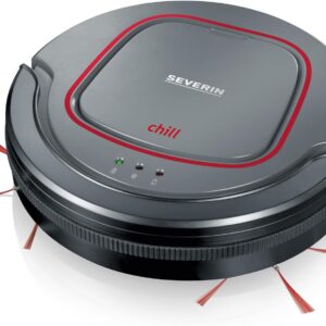 SEVERIN Saugroboter „chill®“, leistungsstarker Staubsauger Roboter für Hartböden und kurzflorige Teppiche, extra flacher Putzroboter mit Treppenstufenerkennung, platingrau, RB 7025