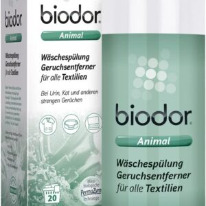 Biodor Animal Wäschespülung 1L – Geruchsneutralisierer, Geruchsentferner & Reiniger für die Tierumgebung – Enzymreiniger Urin, Kot & anderen strengen Gerüchen – Fleckenentferner & Reinigung