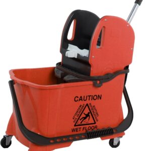 Axis Line | Einfachfahrwagen Reinigungswagen | 24 Liter Eimer mit Presse | extra Schmutzwasser Eimer klickbar | mit Rollen und Henkel | hochwertiger Kunststoff